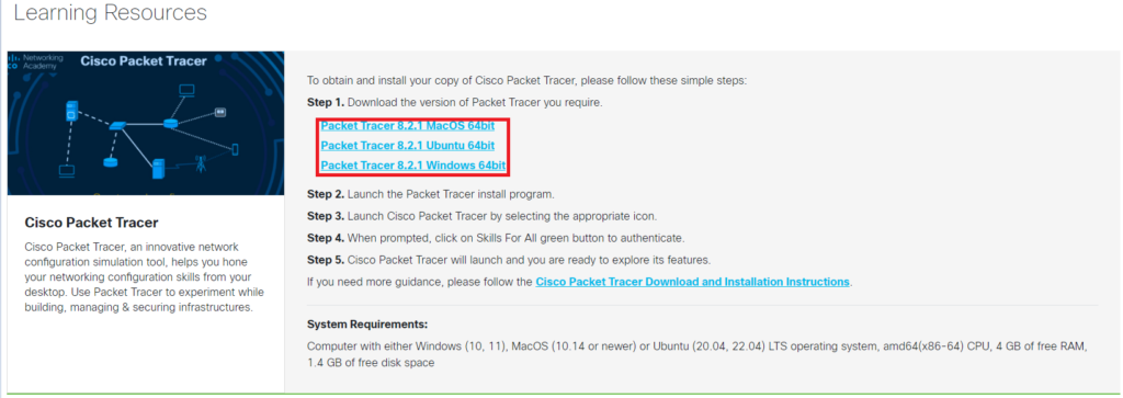 Cisco Packet Tracerのダウンロード12